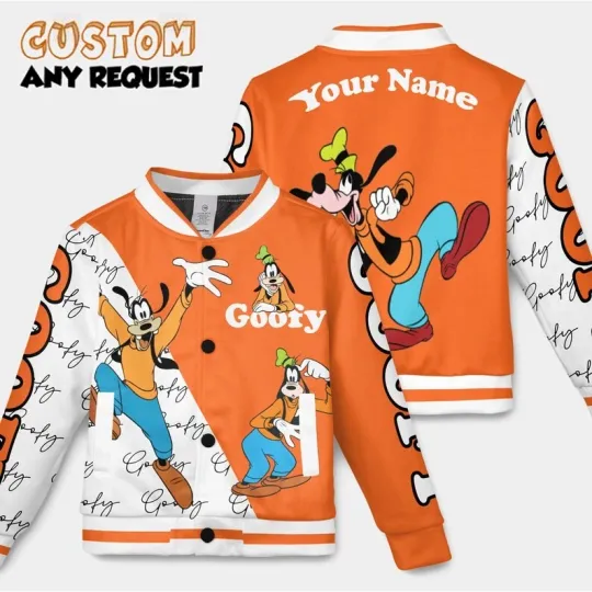 Discover Personalized Funny Goofy Dog Mickey & Friends The Silly Dog Fans Baseball Jacket