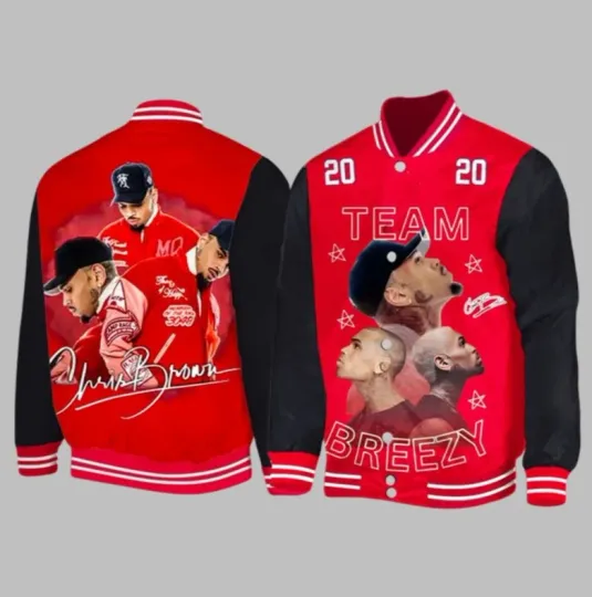 Discover 2025 Team Breezy Chris Brown Baseball Jacket