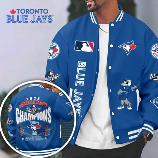 Discover Toronto city Blue Jay 2025 American League Champions Varsity Jacket