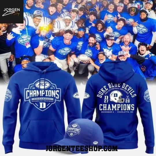 Discover Duke ACC Football Champions 2025 3D Hoodie Fan Edition Unisex