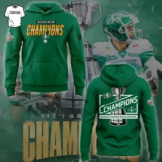 Discover Saskatchewan Roughriders Grey Cup Champions 2025 Hoodie 3D