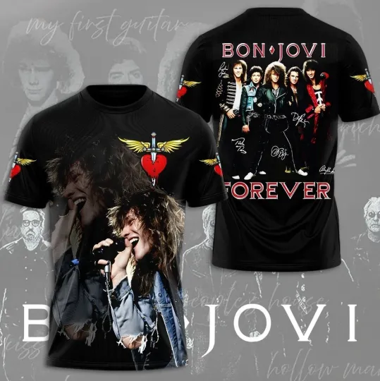 Discover Bon Jovi AOP T-Shirt for Fans