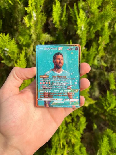 Leo Messi Inter Miami Acrylic Card, Blue Pocket Mons Style