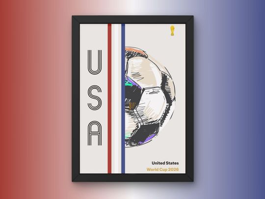USA Poster - World Cup 2026 - Minimal Mid Century Modern Wall Print Sports Collection