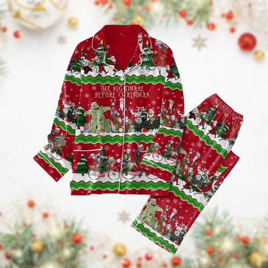 Discover Christmas Jack Skellington Pajamas Set, Nightmare Before Christmas Pjs, Sally, Oogie Boogie Sleepwear Set, Disney Cartoon Xmas Loungewe