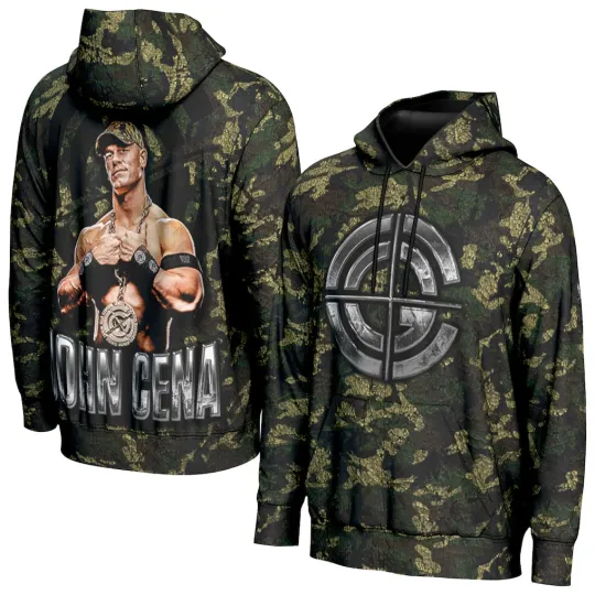 Discover J@hn Cena Chain 3D Graphic Hoodie Black Wrestling Fan