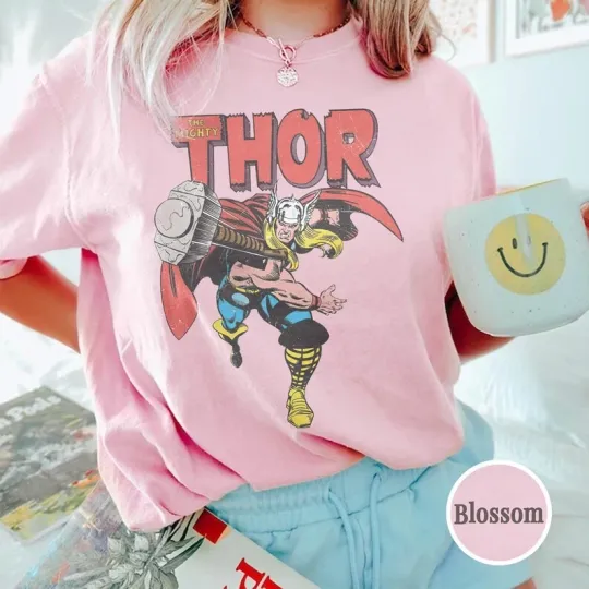 Discover Disney Marvel Avengers Retro The Mighty Thor Blossom Comfort Colors T-shirt