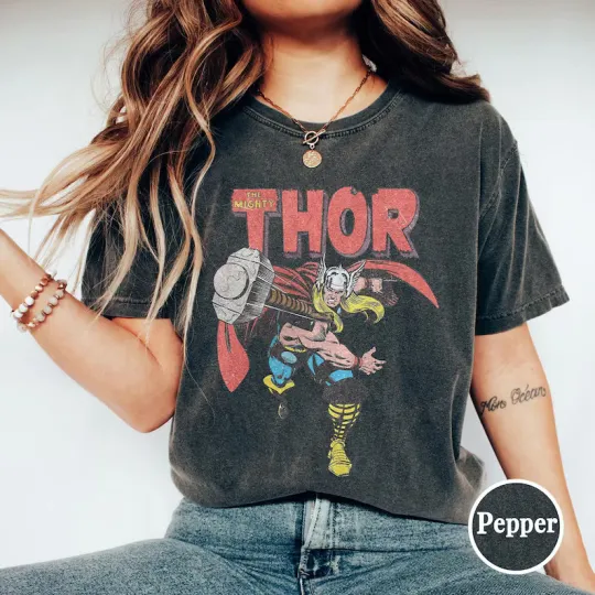 Discover Disney Marvel Avengers Retro The Mighty Thor Pepper Comfort Colors T-shirt
