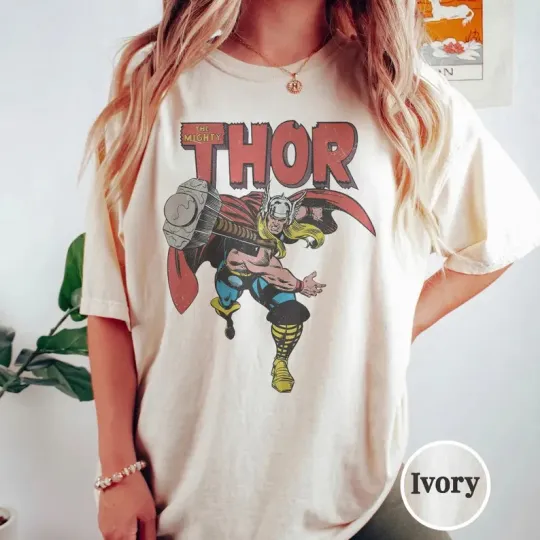 Discover Disney Marvel Avengers Retro The Mighty Thor Ivory Comfort Colors T-shirt