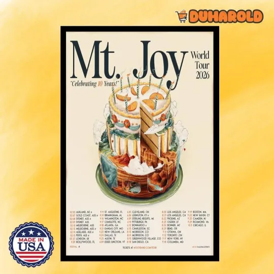 Discover Mt. Joy World Tour 2026 Poster Home Decor, Wall Art, No Frame, Fan Gift