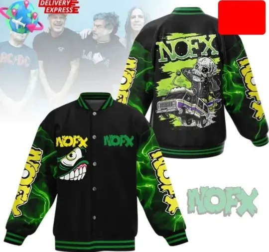 NOFX Rock Band Limited Edition Baseball Jacket , Punk Rock Fan Outerwear