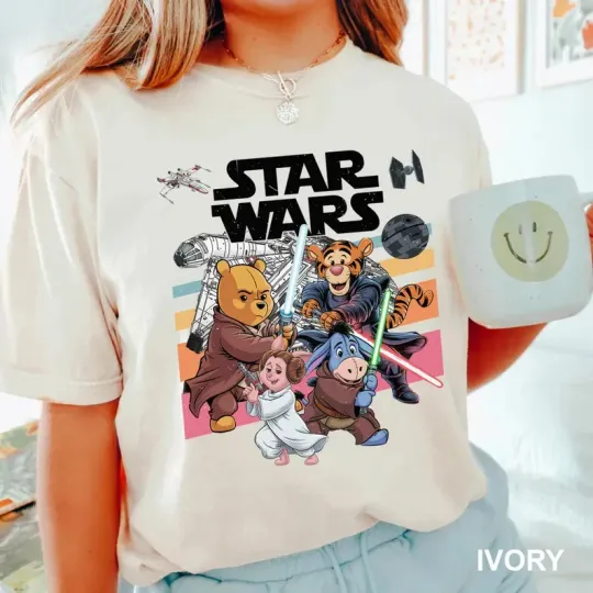 Discover Disney Star Wars Winnie The Pooh & Friends Ivory Comfort Colors T-shirt