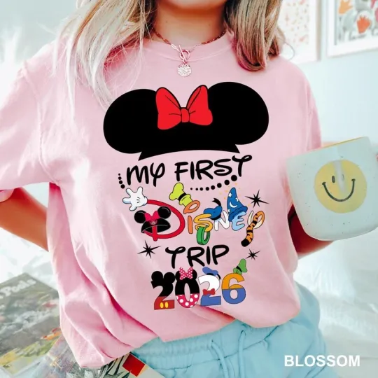 Discover Disney My First Disney Trip Shirt 2026 Blossom Comfort Colors T-shirt