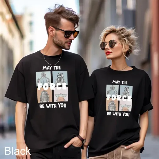 Discover Disney Star Wars May The Force Be With You Black Comfort Colors T-shirt