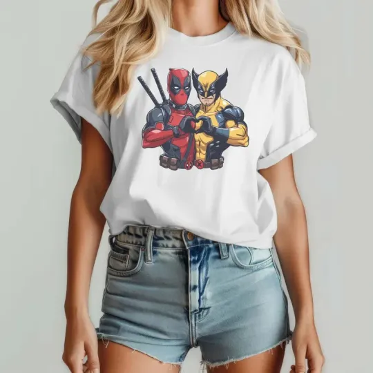Discover Disney Marvel Deadpool Wolverine Besties Graphic White Comfort Colors T-shirt