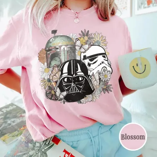 Discover Disney Star Wars Vintage Floral Blossom Comfort Colors T-shirt