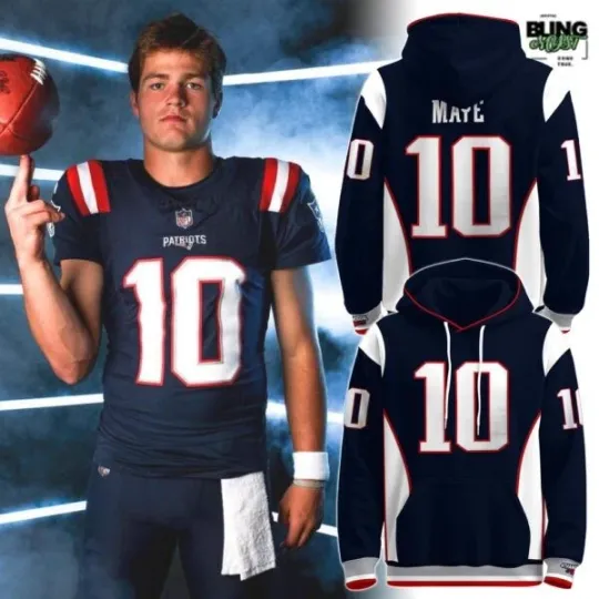 Discover New England Football Drake Maye 2025 Limited Edition 3D Hoodie