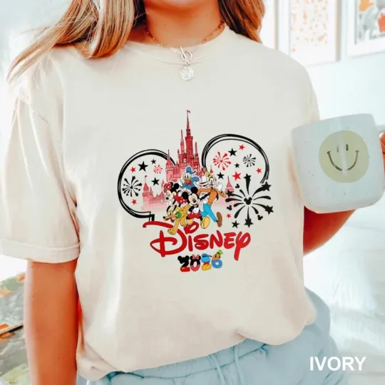 Discover Disney Mickey Mouse Magic 2026 Family Trip Ivory Comfort Colors T-shirt