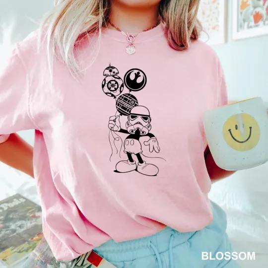 Discover Disney Star Wars Mickey Mouse Stormtrooper Blossom Comfort Colors T-shirt