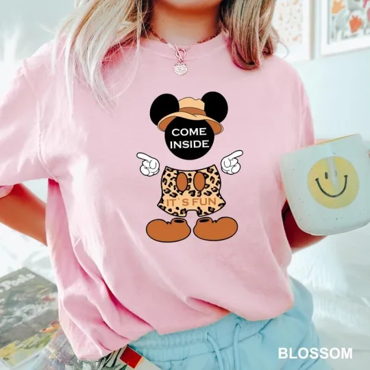 Disney Mickey Mouse Animal Kingdom Come Inside Blossom Comfort Colors T-shirt