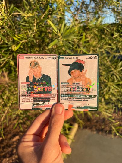 MGK and Trippie Redd Acrylic Card Sadboy Pocket Monster Style