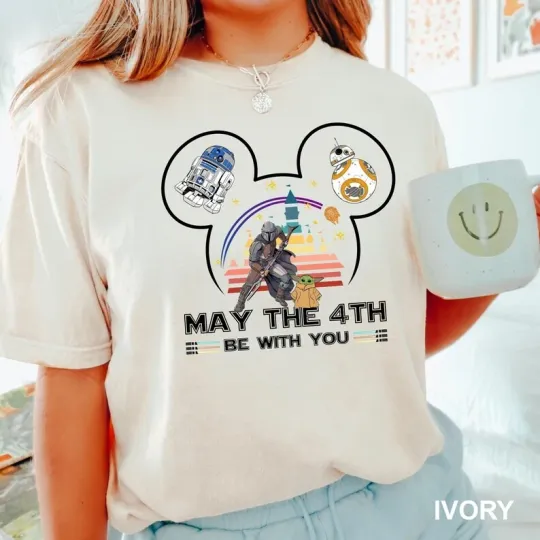 Discover Disney Star Wars May The 4th Be With You Mickey Ivory Comfort Colors T-shirt