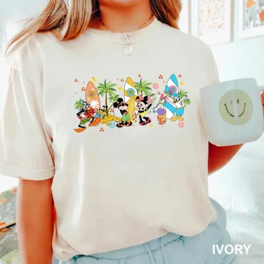 Discover Disney Mickey And Friends Beach Summer Vibes Ivory Comfort Colors T-shirt