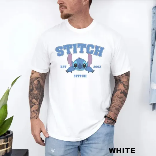 Discover Disney Stitch Est. 2002 Cute Graphic White Comfort Colors T-shirt