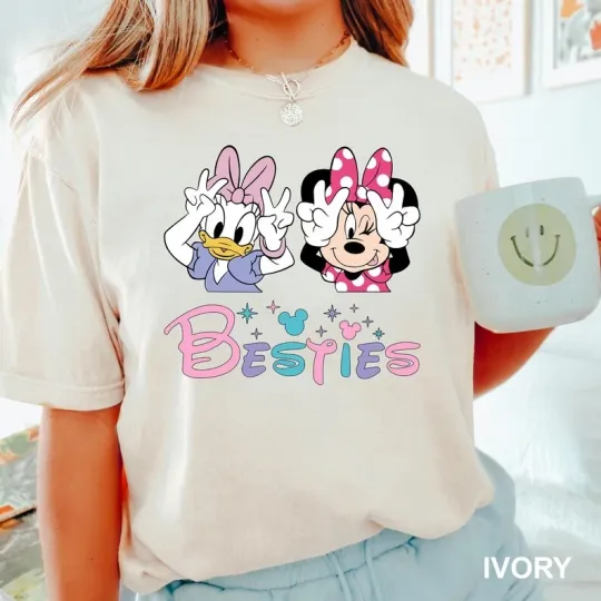 Discover Disney Minnie Mouse And Daisy Duck Besties Ivory Comfort Colors T-shirt