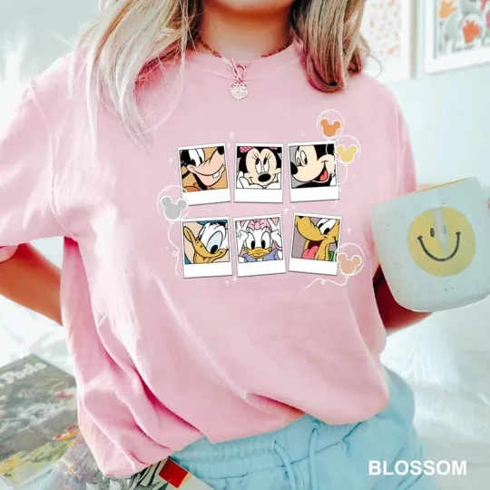 Discover Disney Mickey And Friends Photos Graphic Blossom Comfort Colors T-shirt