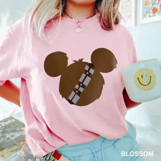Discover Disney Star Wars Chewbacca Mickey Mouse Logo Blossom Comfort Colors T-shirt