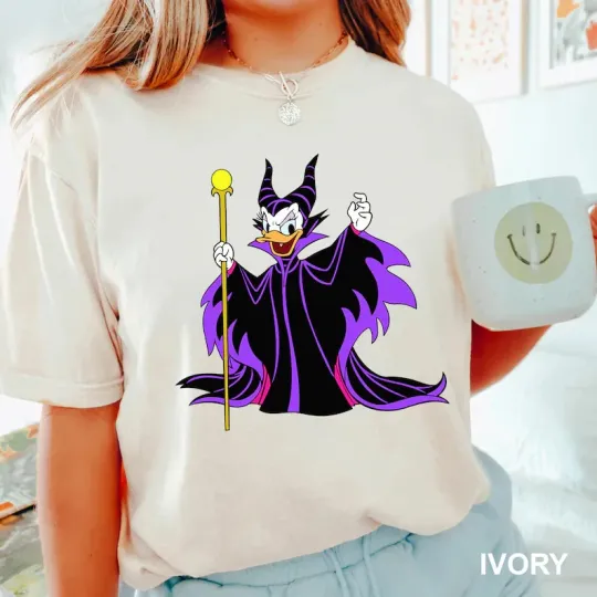 Discover Disney Daisy Maleficent Witch Ivory Comfort Colors T-shirt