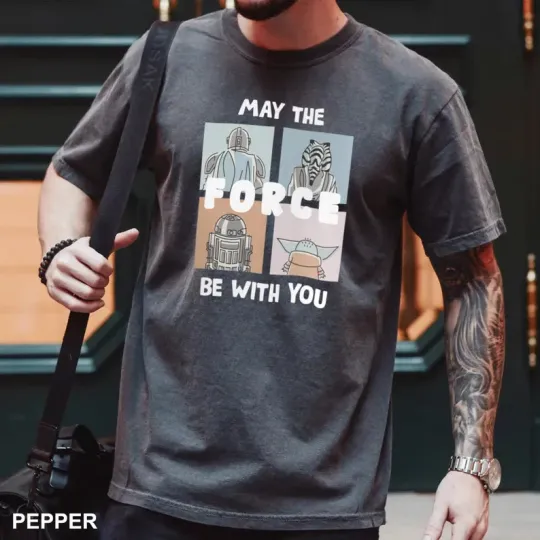 Discover Disney Star Wars May The Force Be With You Pepper Comfort Colors T-shirt