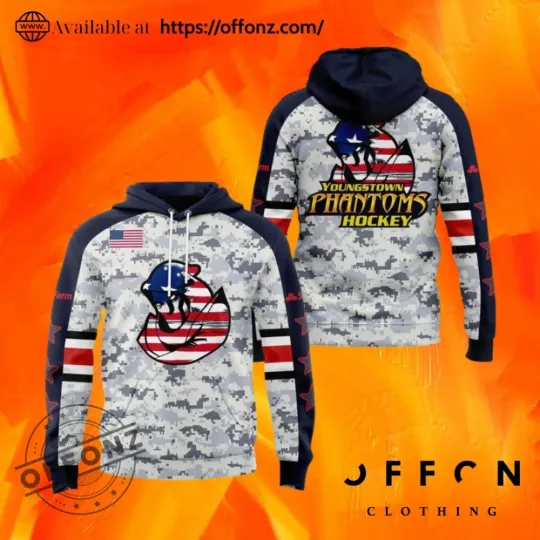Discover Youngstown Phantoms Military Appreciation Night 2025 Hoodie Shirt