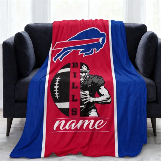 Custom Name Blanket, Personalized Football Team Fleece, Game Day Gift, Sports Fan Christmas Gift