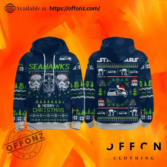 Discover Seattle Star Wars Merry Darth Vader Christmas 2025 Hoodie 3D