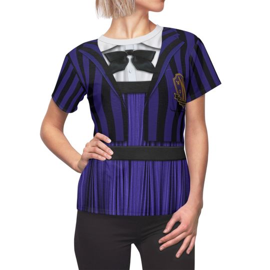 Discover Enid Werewolf Women Costume, Halloween Comedy Movie Shirt, Retro Purple School Uniform Cosplay, Horror Serie Outfit, Besties Matching Addams
