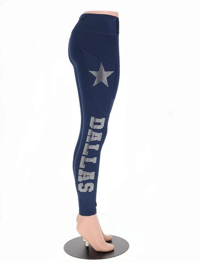 Dallas Rhinestone Leggings Navy Blue Sweatpants