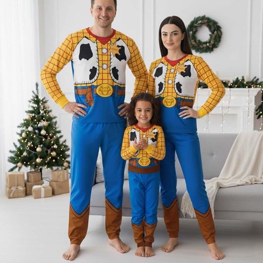Toy Story Long Sleeve Pajamas Set, Sheriff Woody Christmas Pajamas Family, Xmas Matching Shirt Pants Set, Xmas Holiday Gift