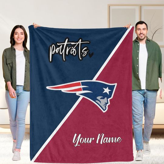 Personalized New England Patriots Blanket,Cozy Football Lover Gift,Sports Fan Gift