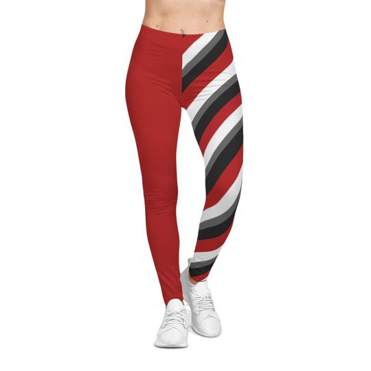 Ohio State Striped Leggings for Women, Game Day Loungewear, Cute Yoga Pants, Gift