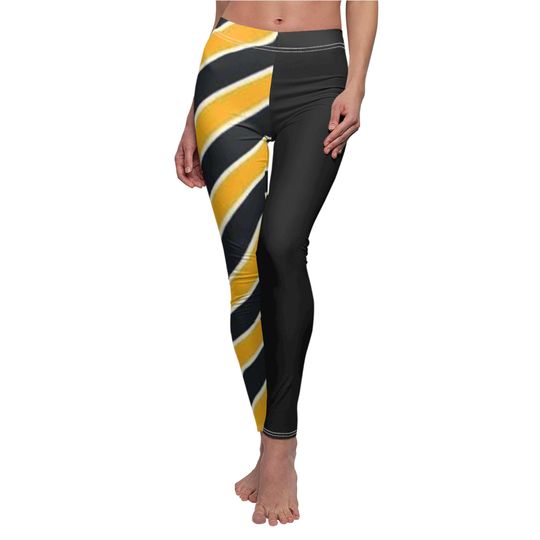 Black and Yellow Women's Leggings, Matching Mommy and Me Leggings, Gold and Black Leggings, Gift