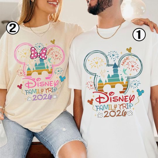 Personalized Family DisneyTrip 2026 Shirt Custom Disneytrip 2026 Shirt Family Matching Vacation 2026 Shirts Disneyland Couple Shirts
