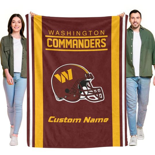 Washington Commanders Personalized Blanket -Custom Name Sports - Football Fan Gift-football Team Decor
