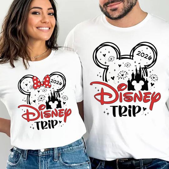 Custom Disneytrip 2026 Shirt Family Vacation 2026 Shirt Mickey Minni Shirt Disneyland Couple Matching Shirt Family DisneyTrip 2026 Shirt