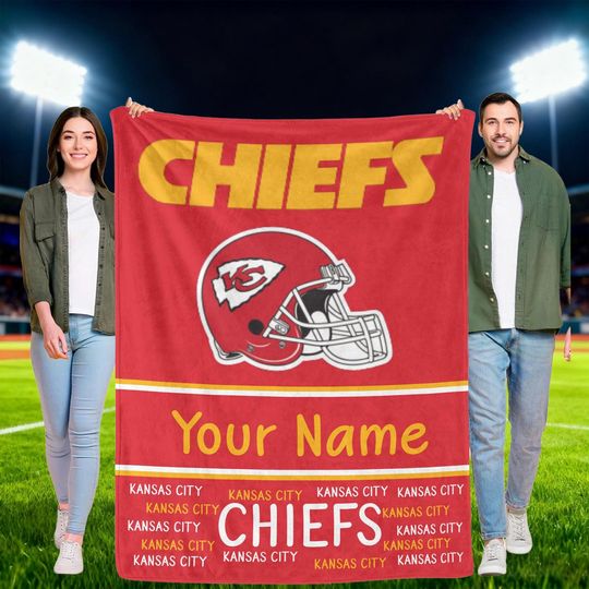 Custom Kansas City Chiefs Fan Blanket,Cozy Football Lover Gift