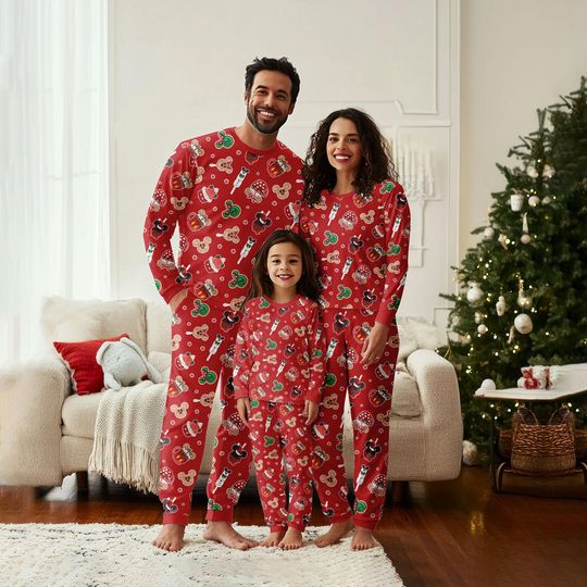 Discover Disney Long Sleeve Pajamas Set, Mickey Christmas Pajamas Family, Matching Pajamas, Holiday Gift