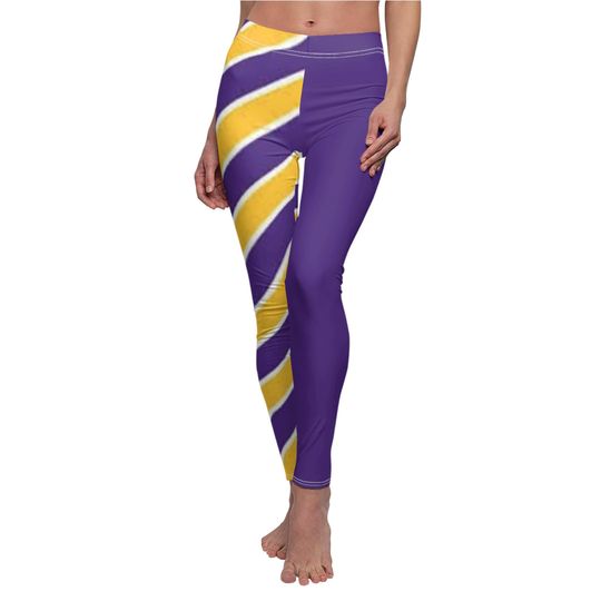 Women's Purple and Yellow Minnesota Football Themed Leggings, Mommy and Me Matching Gift