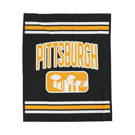 Discover Pittsburgh Football Velveteen Plush Throw Blanket