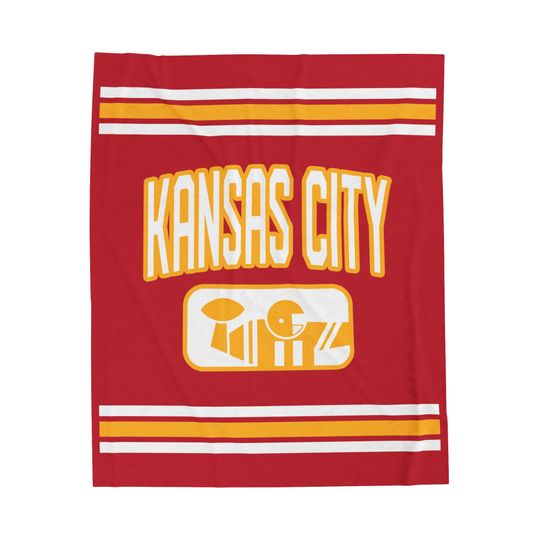 Discover Kansas City Football Velveteen Plush Throw Blanket
